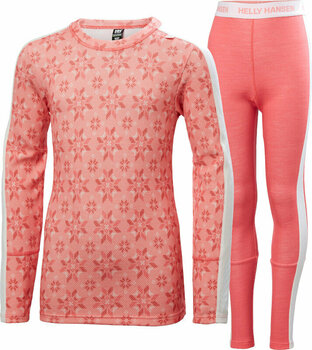 Kleidung Helly Hansen Juniors Graphic Lifa Merino Base Layer Set Sunset Pink 140/10 - 1