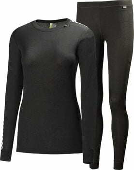 Thermal Underwear Helly Hansen Women's HH Comfort Lightweight Base Layer Set Black L Thermal Underwear - 1