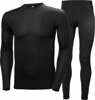 Thermal Underwear Helly Hansen Men's HH Comfort Lightweight Base Layer Set Black 2XL Thermal Underwear - 1