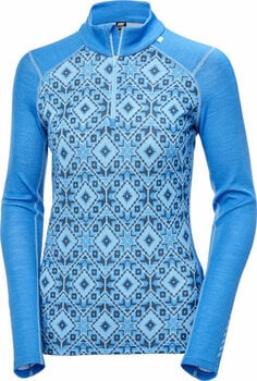 Sous-vêtements thermiques Helly Hansen W Lifa Merino Midweight 2-in-1 Graphic Half-zip Base Layer Ultra Blue Star Pixel L Sous-vêtements thermiques - 1