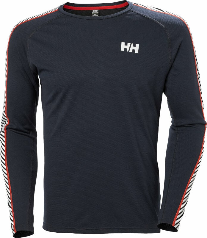 Thermal Underwear Helly Hansen Men's Lifa Active Stripe Crew Base Layer Navy M Thermal Underwear