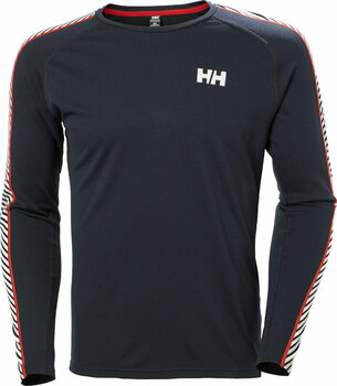 Thermal Underwear Helly Hansen Men's Lifa Active Stripe Crew Base Layer Navy M Thermal Underwear - 1