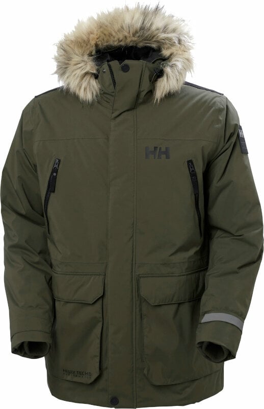 Outdoor Jacket Helly Hansen Men's Reine Winter Parka Utility Green M Outdoor Jacket