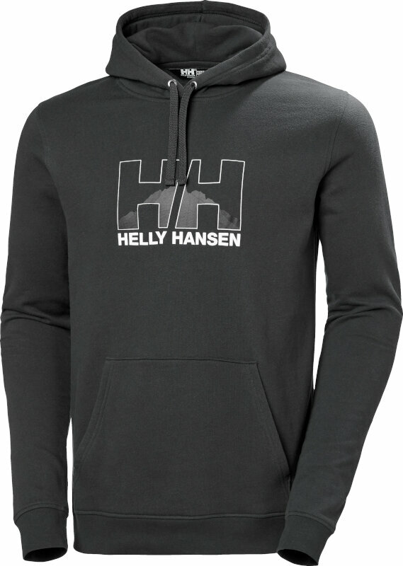 Bluza outdoorowa Helly Hansen Nord Graphic Pull Over Hoodie Ebony 2XL Bluza outdoorowa