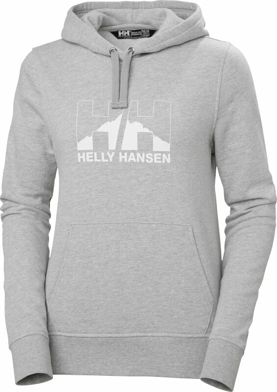 Friluftsliv huvtröja Helly Hansen Women's Nord Graphic Pullover Hoodie Grey Melange S Friluftsliv huvtröja