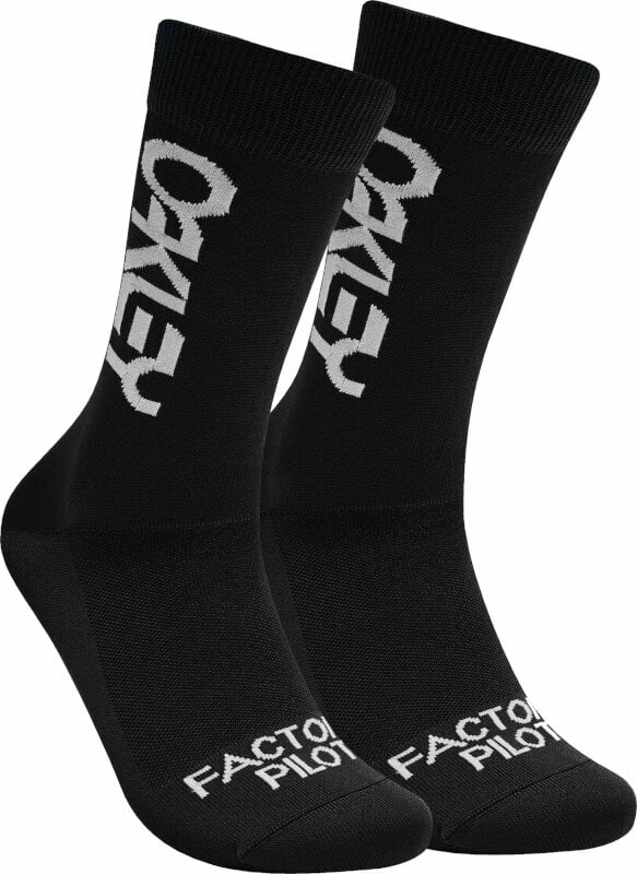 Chaussettes de cyclisme Oakley Factory Pilot MTB Socks Blackout L Chaussettes de cyclisme