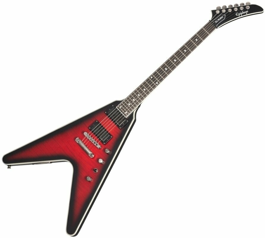 Electric guitar Epiphone Dave Mustaine Prophecy Flying V Aged Dark Red Burst