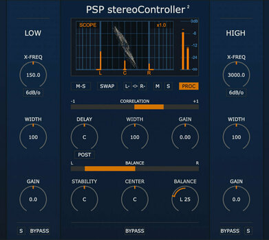 VST Instrument Studio -ohjelmisto PSP AUDIOWARE StereoController2 (Digitaalinen tuote) - 1