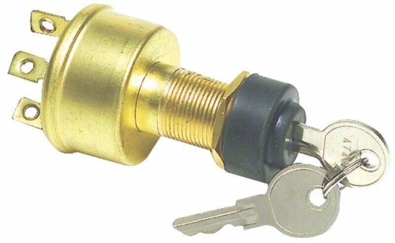 Marine Switch Osculati Watertight ignition key 4 positions brass