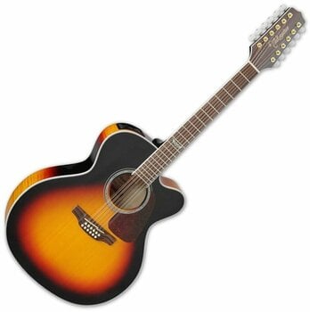 12-string Acoustic-electric Guitar Takamine GJ72CE-12 Brown Sunburst - 1