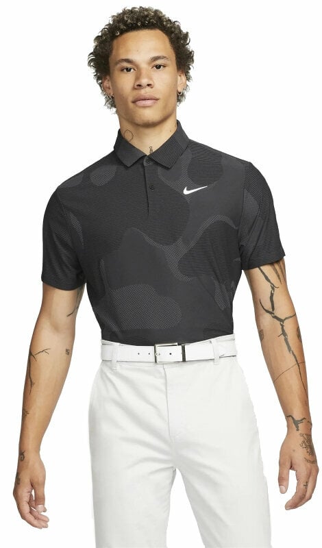 Tricou polo Nike Dri-Fit ADV Tour Mens Polo Shirt Camo Negru/Antracit/Alb XL