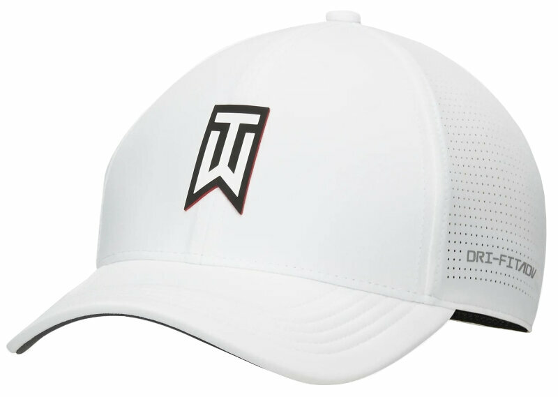 Mütze Nike Tiger Woods Dri-Fit ADV Mens Club Cap White/Black L/XL