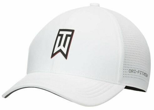 Mütze Nike Tiger Woods Dri-Fit ADV Mens Club Cap White/Black L/XL - 1
