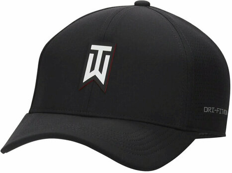 Mütze Nike Tiger Woods Dri-Fit ADV Mens Club Cap Black/White L/XL - 1