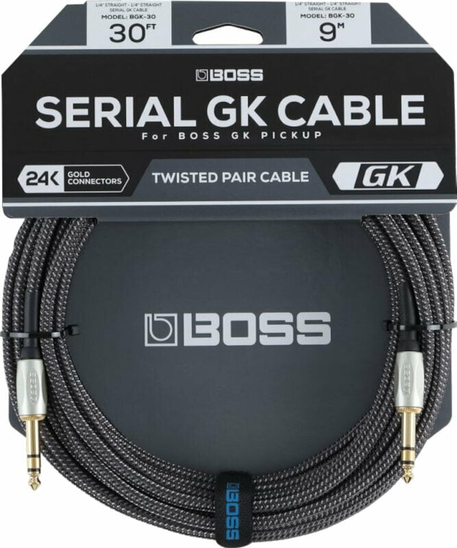 Photos - Cable (video, audio, USB) BOSS BGK-30 Black 9 m Straight - Straight 