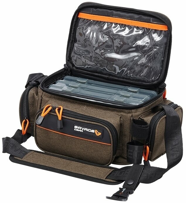 Rybársky batoh, taška Savage Gear System Box Bag M 3 Boxes 5 Bags 20X40X29Cm 12L