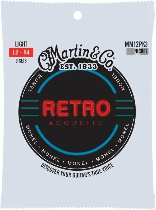 Struny pro akustickou kytaru Martin Retro Light 3-Pack