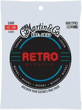 Struny do gitary akustycznej Martin Retro Light 3-Pack - 1