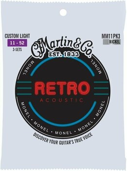 Cordes de guitares acoustiques Martin Retro Custom Light 3-Pack - 1