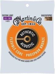 Guitar strings Martin Authentic Flexible Core 92/8 Phosphor Bronze Custom Light 3-Pack Guitar strings