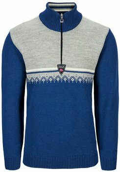 Ski-trui en T-shirt Dale of Norway Lahti Mens Knit Sweater Indigo/Light Charcoal/Off White XL Trui - 1