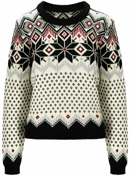 Mikina a tričko Dale of Norway Vilja Womens Knit Sweater Black/Off White/Red Rose L Svetr - 1