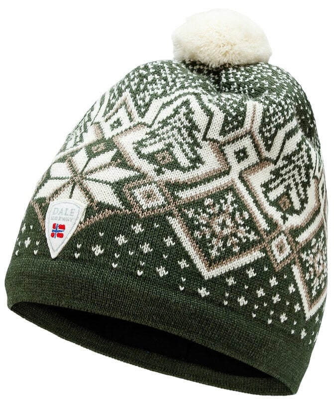 Bonnet de Ski Dale of Norway Winterland Unisex Merino Wool Hat Dark Green/Off White/Sand UNI Bonnet de Ski