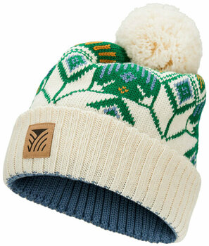 Ski Beanie Dale of Norway Vilja Unisex Wool Hat Off White/Bright Green/Blue Shadow UNI Ski Beanie - 1