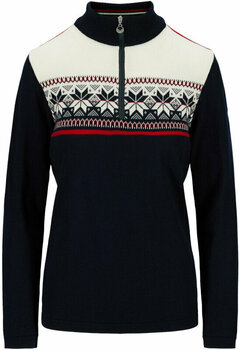 Ski-trui en T-shirt Dale of Norway Liberg Womens Sweater Marine/Off White/Raspberry M Trui - 1
