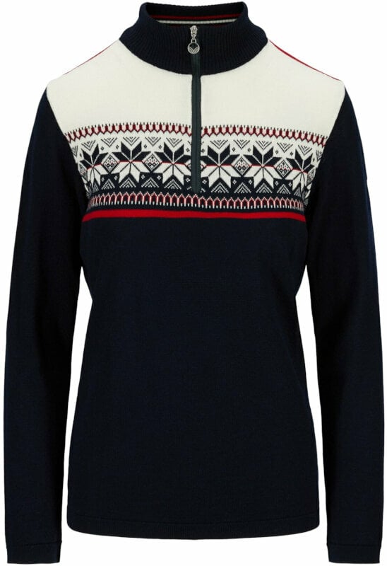 Ski T-shirt/ Hoodies Dale of Norway Liberg Womens Sweater Marine/Off White/Raspberry XL Jumper