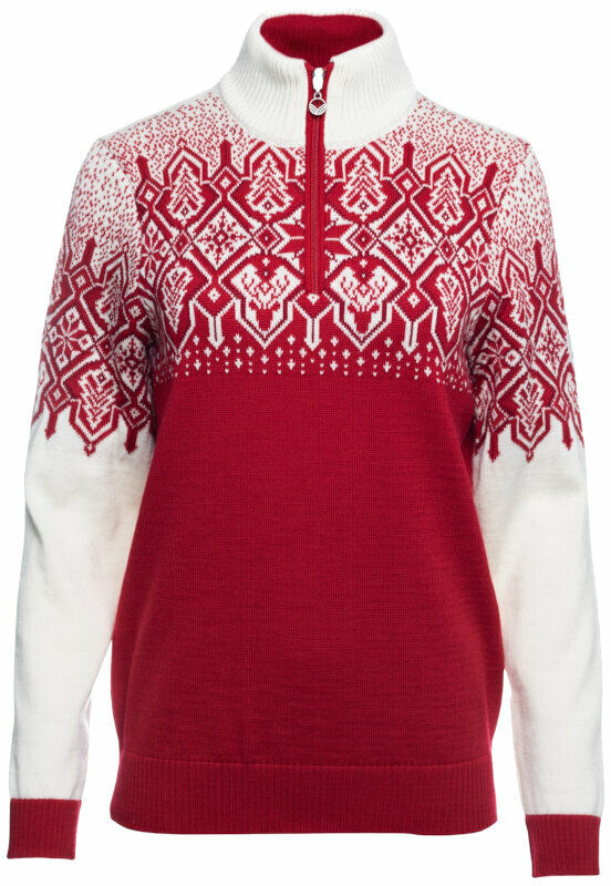 Hiihto t-paita / huppari Dale of Norway Winterland Womens Merino Wool Sweater Raspberry/Off White/Red Rose M Neulepusero