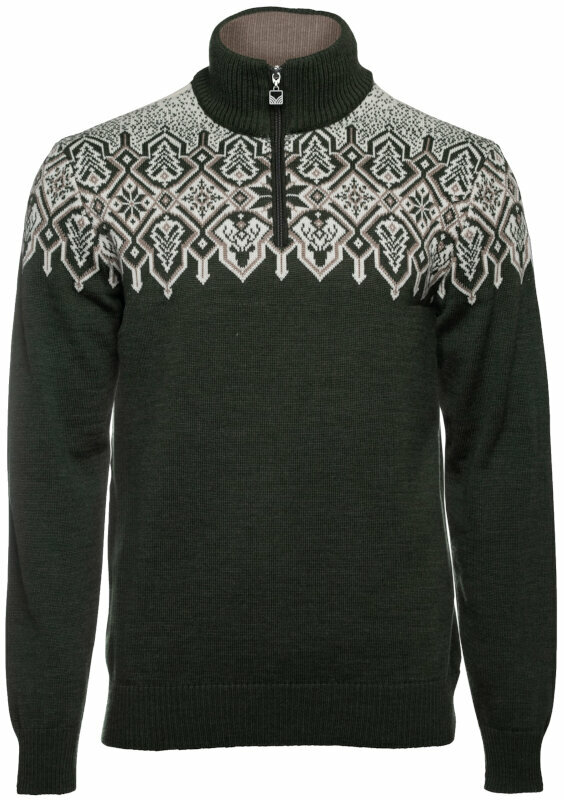 Ski-trui en T-shirt Dale of Norway Winterland Mens Merino Wool Sweater Dark Green/Off White/Mountainstone M Trui