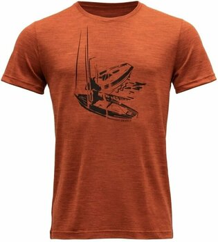 T-shirt de exterior Devold Straumane Merino 150 Tee Man Brick Melange S Camiseta - 1