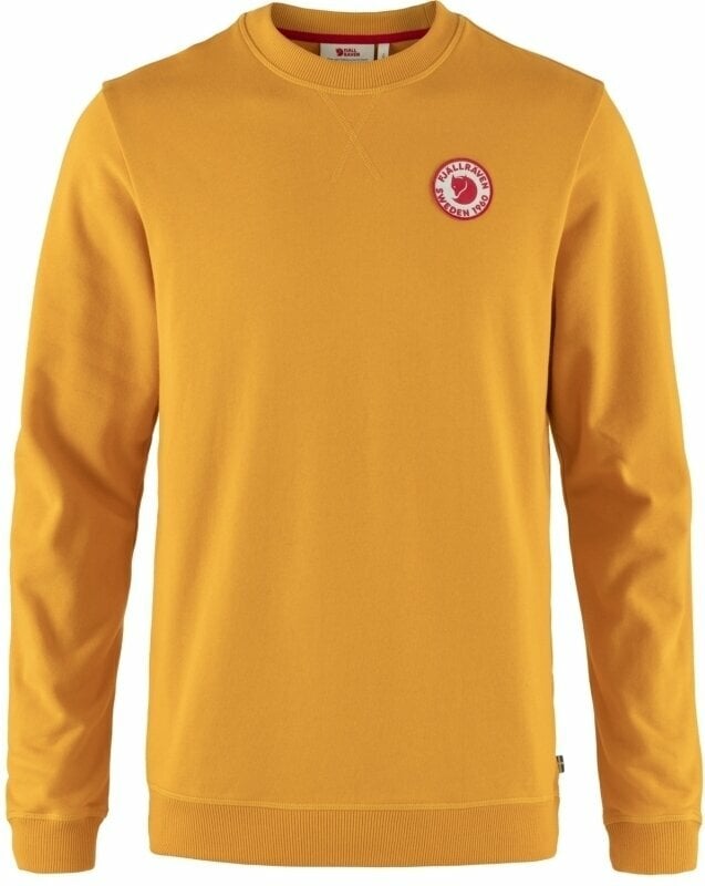 Hættetrøje til udendørs brug Fjällräven 1960 Logo Badge Sweater M Mustard Yellow 2XL Hættetrøje til udendørs brug