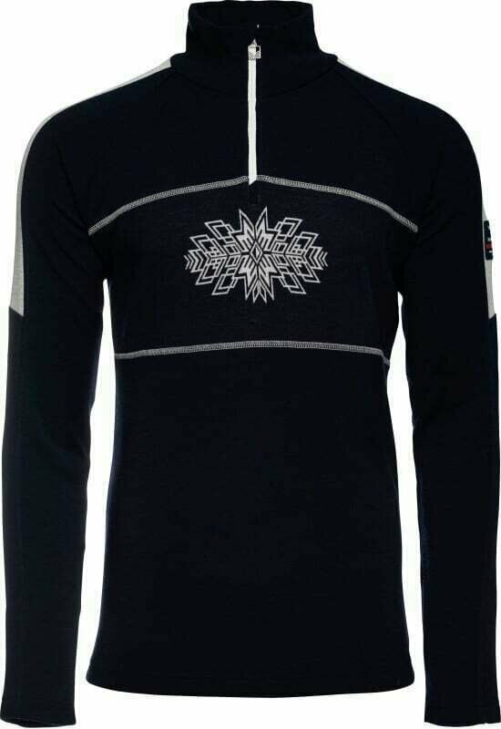 Ski T-shirt/ Hoodies Dale of Norway Spirit Basic Mens Superfine Merino Masculine Navy/Off White L Jumper