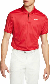 Rövid ujjú póló Nike Tiger Woods Dri-Fit ADV Mens Polo Contour Print Gym Red/White L