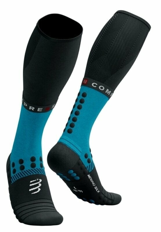 Čarape za trčanje
 Compressport Full Socks Winter Run Mosaic Blue/Black T1 Čarape za trčanje