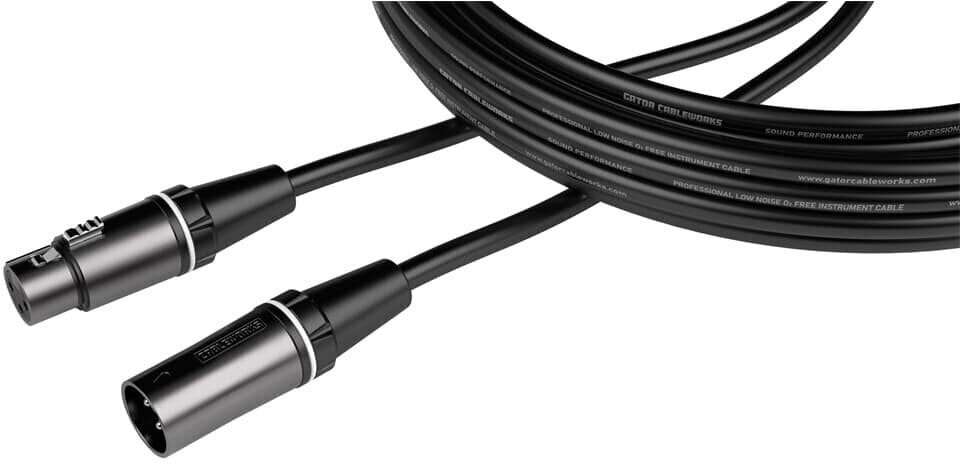 Cablu complet pentru microfoane Gator Cableworks Composer Series XLR Microphone Cable Negru 9 m