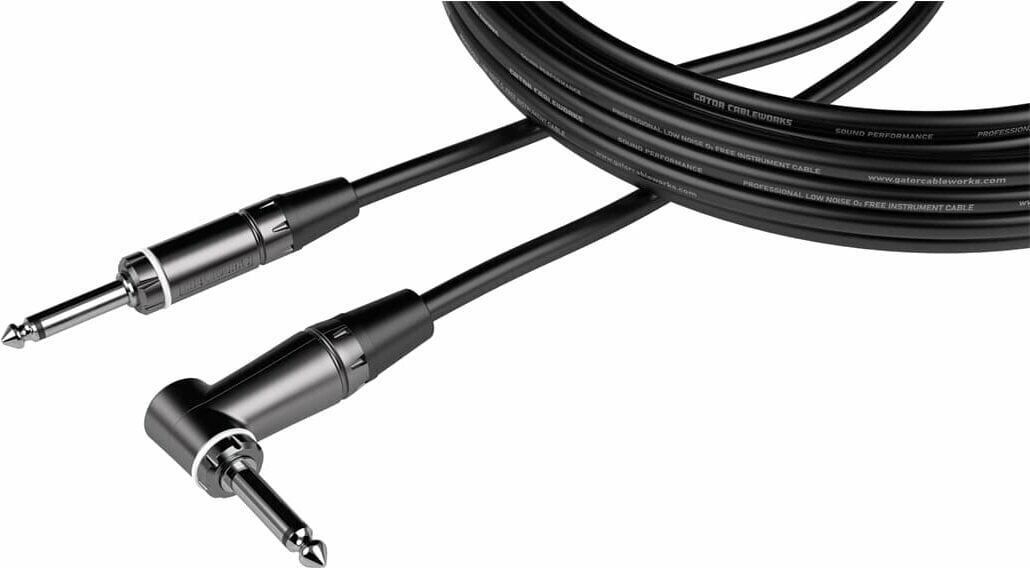 Instrument Cable Gator Cableworks Composer Series Strt to RA Instrument Black 6 m Straight - Angled