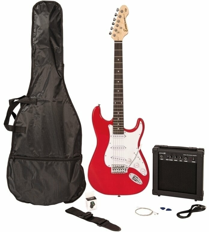 Electric guitar Encore E60 Blaster Pack Gloss red Gloss Red Finish