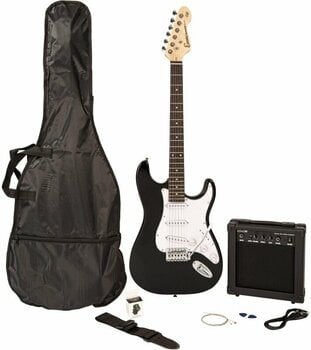 Elektrická kytara Encore E60 Blaster Pack Gloss Black Gloss Black - 1