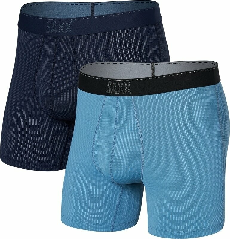 Sous-vêtements de sport SAXX Quest 2-Pack Boxer Brief Maritime/Slate M Sous-vêtements de sport