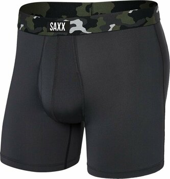 Fitness fehérnemű SAXX Sport Mesh Boxer Brief Faded Black/Camo L Fitness fehérnemű - 1