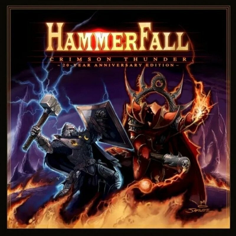 Disco in vinile Hammerfall - Crimson Thunder - 20 Year Anniversary Edition (Silver Coloured) (2 LP)