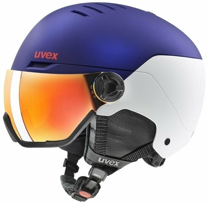 Каска за ски UVEX Wanted Visor Purple Bash/White Mat 54-58 cm Каска за ски