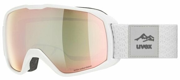 Masques de ski UVEX Xcitd White Mat Mirror Rose/CV Green Masques de ski - 1