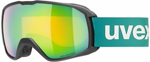 Ski-bril UVEX Xcitd Black Mat Mirror Green/CV Orange Ski-bril - 1