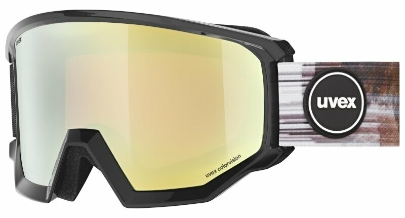 Ski Brillen UVEX Athletic CV Ski Black Shiny Mirror Gold/CV Orange Ski Brillen