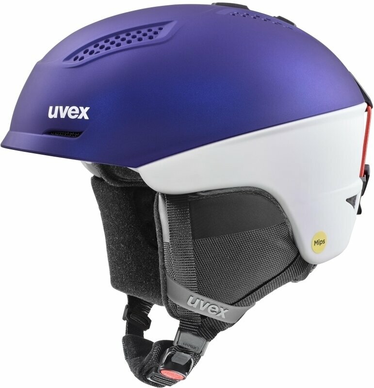 Smučarska čelada UVEX Ultra Mips Purple Bash/White Mat 55-59 cm Smučarska čelada