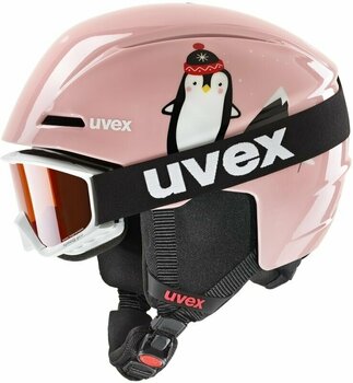 Skihjelm UVEX Viti Set Junior Pink Penguin 51-55 cm Skihjelm - 1